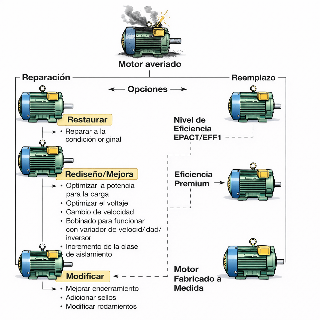 Modelo de decisión para reparar o reemplazar un motor