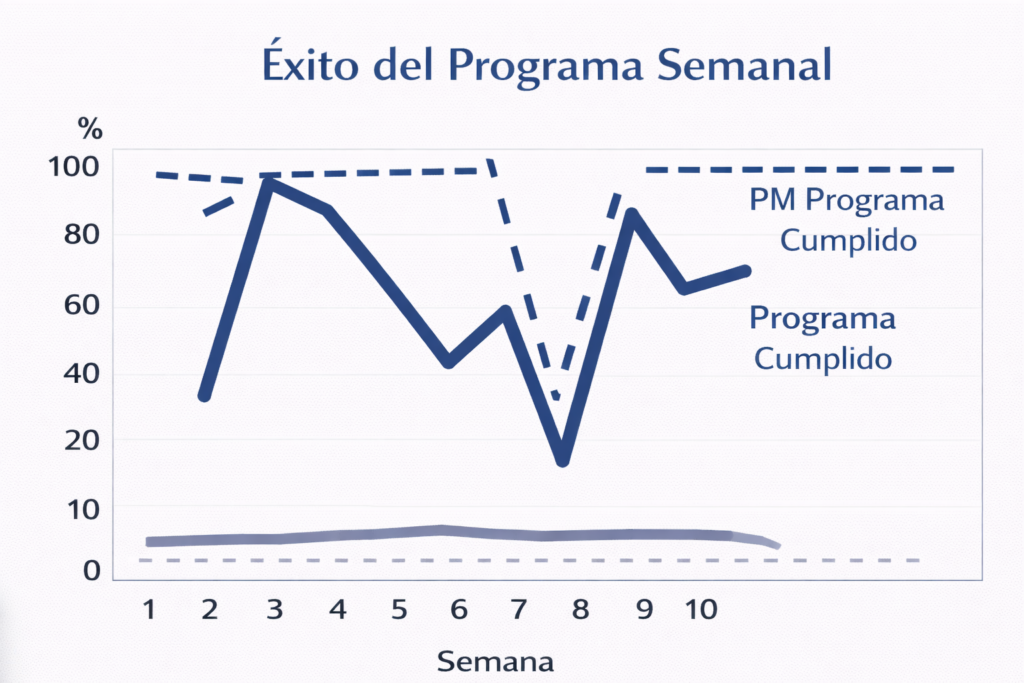 Éxito semanal del equipo de mantenimiento